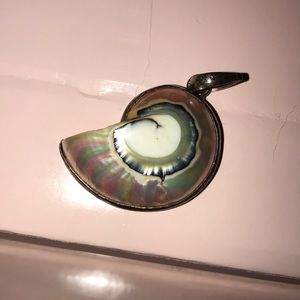Real pink nautilus shell necklace pendant